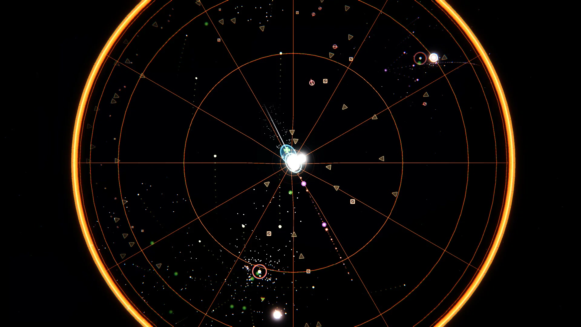 Hyperbolic disc, bullets curving along geodesics